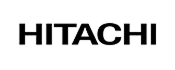 Logo Hitachi en Contour Blanc sur Fond Noir Logo Hitachi stylisé en lignes fines et claires, apparaissant en contour blanc sur fond noir uni.